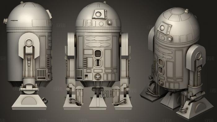 R2 D2 3d stl модель для ЧПУ